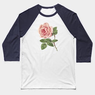 Pink Rose Flower Baseball T-Shirt